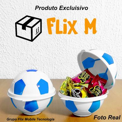 Imagem de 16 Potes de Bola de Futebol Cores Times Sacolinha Surpresa