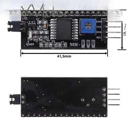 Imagem de 1602 16x2 HD44780 para Arduino Character LCD /w Módulo adaptador de interface serial IIC/I2C