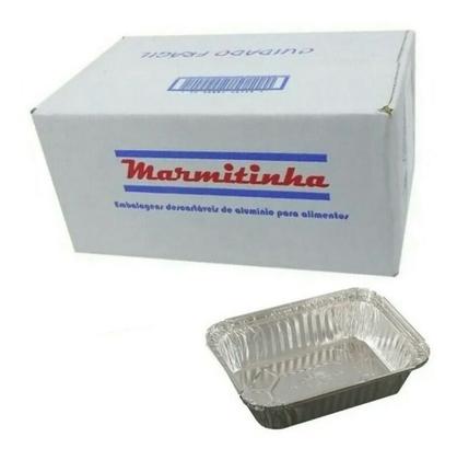 Imagem de 1cx 100un Marmitinha Lembrancinha 220ml M90 Alumínio C/tampa