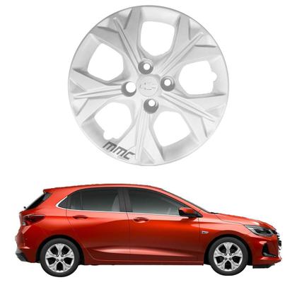 Imagem de 1X Calota Onix 2020 A 2025 Aro 14 Prata Logo Relevo 378Cb