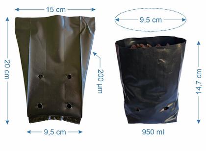Imagem de 2.000 Saco de Muda Extra Reforçado 15x20cm 200 Micras