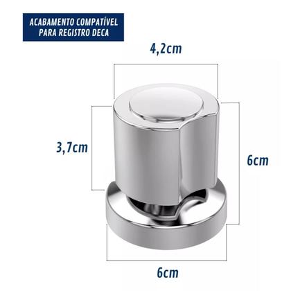 Imagem de 2 Acabamento Registro C40 Metal Cromado Base Padrão Deca 16 Estrias Compatível Pressão Gaveta Geral