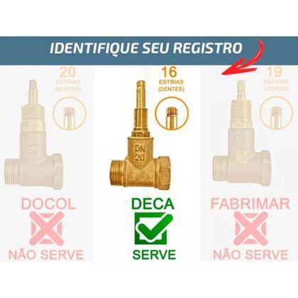 Imagem de 2 Acabamento Registro C40 Metal Cromado Base Padrão Deca 16 Estrias Compatível Pressão Gaveta Geral