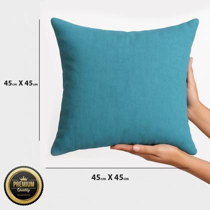 Imagem de 2 Almofadas Cheias em Linho Premium Luxo Sofa Decorativa 45x45 Azul