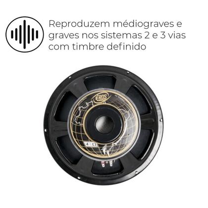 Imagem de 2 Alto Falante 12 Polegadas Eros Potência 400w RMS Bobina Com Fio Aprimorado CCAW Com Impedância Nominal 8 Ohms
