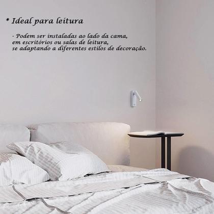 Imagem de 2 Arandela De Cabeceira Led Interruptor Foco Móvel Bet52