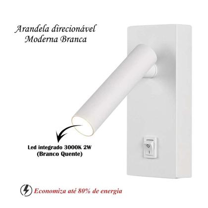 Imagem de 2 Arandela De Cabeceira Led Interruptor Foco Móvel Bet52