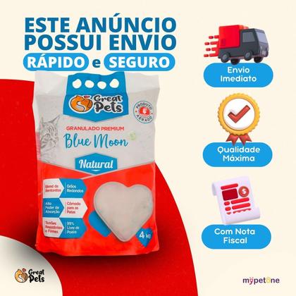 Imagem de 2 Areia Bentonita Esférica Premium Great Pets Para Gatos 4kg