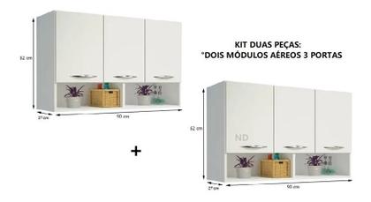 Imagem de 2 Armários 3 portas Para Kitnet Otimizador de Espaço