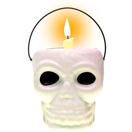 Imagem de 2 Baldes Caveira Bruxa Branco Festa Halloween Decoração Doce