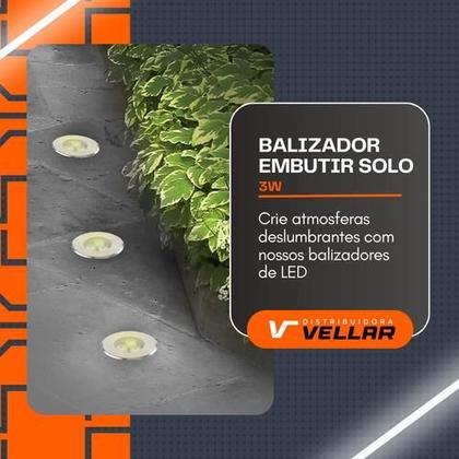 Imagem de 2 Balizador De Solo Led Chão Jardim 3w Embutir Blindado Piso