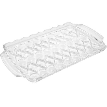 Imagem de 2 Bandejas Cristal 35x21x3cm Wolff Angel Com Alças Servir Decorar Retangular