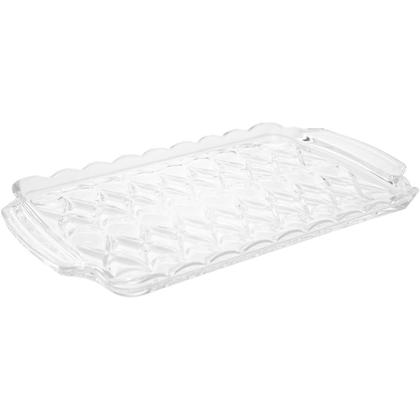Imagem de 2 Bandejas Cristal 35x21x3cm Wolff Angel Com Alças Servir Decorar Retangular