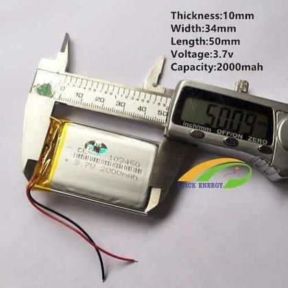 Imagem de 2 Baterias 3,7v 2000 Mah 10mm Espessura(grossa) Gr