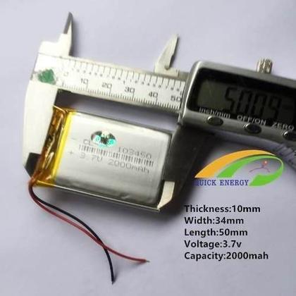 Imagem de 2 Baterias 3,7v 2000 Mah 10mm Espessura(grossa) Gr