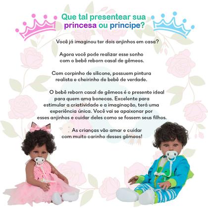 Imagem de 2 Bebê Reborn Casal Gêmeos Bailarina Coelhinha Jacarezinho