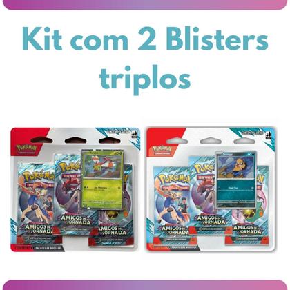 Imagem de 2 Blister Triplo Pokémon Escarlate e Violeta Amigos de Jornada Scraggy e Yanma TCG Geek Coleção