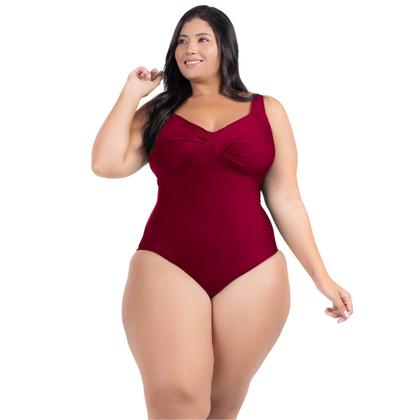 Imagem de 2 Body Maiô Acinturado Plus Size Modela Cintura Liso Casual