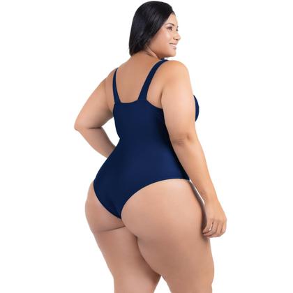 Imagem de 2 Body Maiô Acinturado Plus Size Modela Cintura Liso Casual