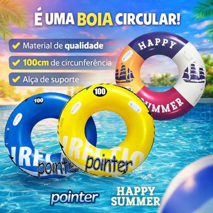 Imagem de 2 Boias Grande Praia e Piscina com Alça 100cm Vinil até 80kg