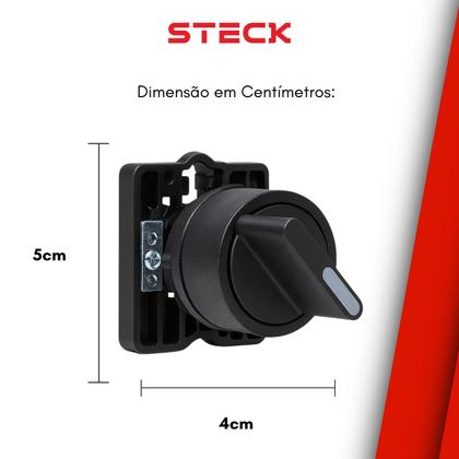 Imagem de 2 Botão Comutador 0-1 Manopla Curta Steck SLMB8D0