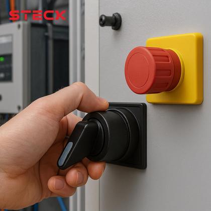 Imagem de 2 Botão Comutador 0-1 Manopla Curta Steck SLMB8D0