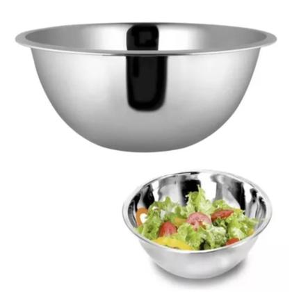 Imagem de 2 Bowl Inox Tigela Mixing Saladeira 24cm Bacia Arroz Vasilha