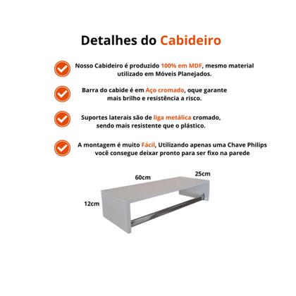 Imagem de 2 Cabideiro Armário Aéreo Quarto Lojas De Roupas Parede Closet