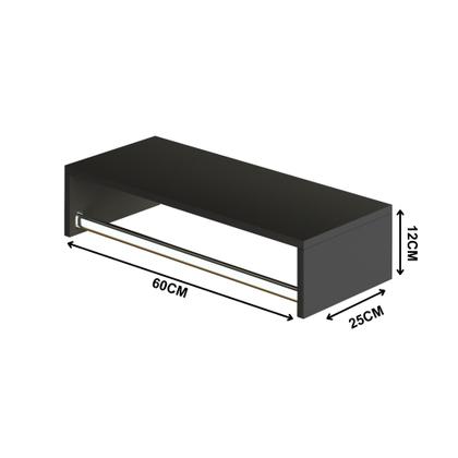 Imagem de 2 cabideiros mdf para parede com arara e nicho 60cm