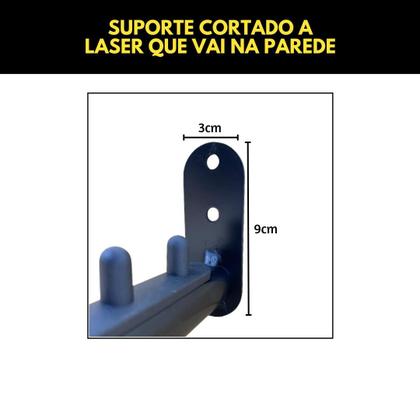 Imagem de 2 Cabideiros Rt Araras 40cm Fixas De Parede Para 10 Cabides