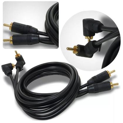Imagem de 2 Cabos Rca 1 Metro Technoise Série 100 Pro Conector L Preto Mercado