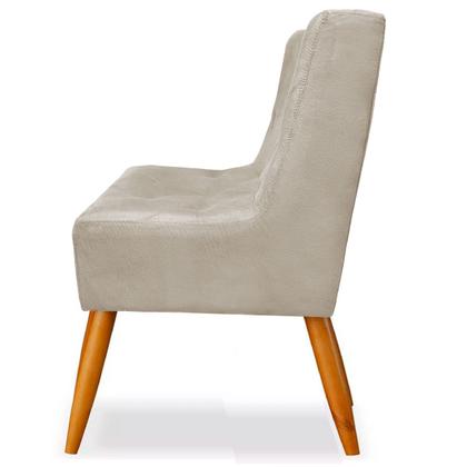 Imagem de 2 Cadeiras Sala de Jantar Decorativa Suede Várias Cores Pés Palito Para Escritório e Sala