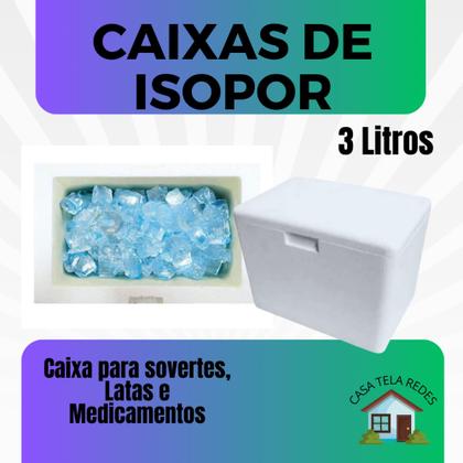 Imagem de 2 Caixas de Isopor EPS 3 litros para latas, sorvetes e medicamentos