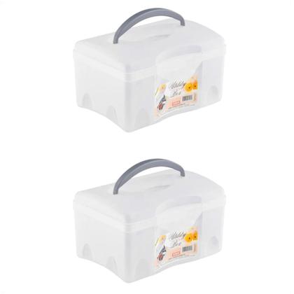 Imagem de 2 Caixas Para Cosméticos Utility Box Com Alça 16X9X11Cm