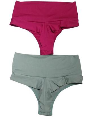 Imagem de 2 Calcinhas modeladora,fio duplo,cos alto,microfibra,segura barriga