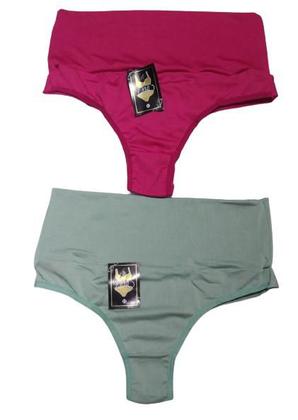 Imagem de 2 Calcinhas modeladora,fio duplo,cos alto,microfibra,segura barriga