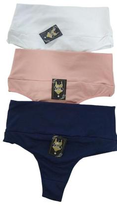 Imagem de 2 Calcinhas modeladora,fio duplo,cos alto,microfibra,segura barriga