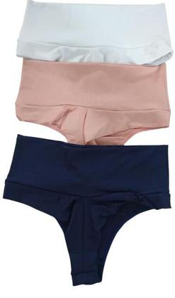 Imagem de 2 Calcinhas modeladora,fio duplo,cos alto,microfibra,segura barriga