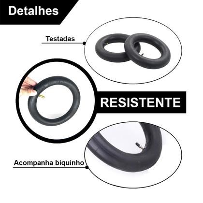 Imagem de 2 Câmaras Ar Para Patinete Elétrico Aro 8 1/2x2 Válvula Reta