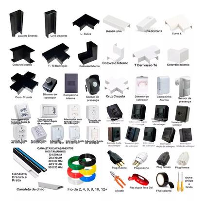 Imagem de 2 Canaleta 2 Metros Pé Proteger Fio De Piso Chão Canaleta