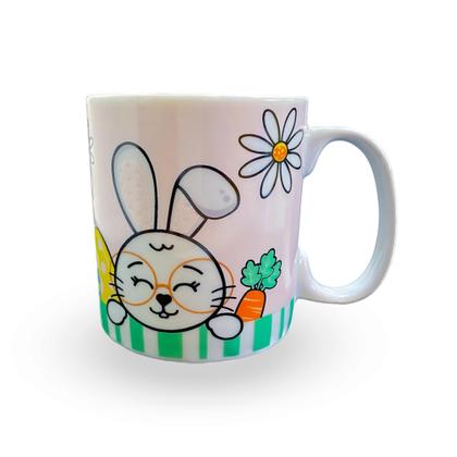 Imagem de 2 Caneca coelho chocolate 310 Ml Café Chá Xicará para cesta de Feliz pascoa