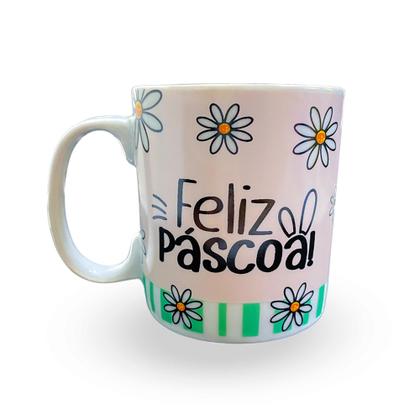 Imagem de 2 Caneca coelho chocolate 310 Ml Café Chá Xicará para cesta de Feliz pascoa