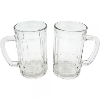 Imagem de 2 Canecas Chopp 400 Ml Vidro Resistente Festa E Profissional