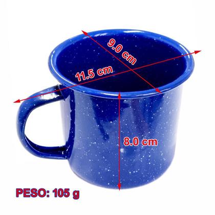 Imagem de 2 Canecas Esmaltada Mãe Agata Tipo Ewel N 8 370ml Cor AZUL