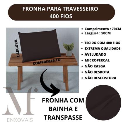 Imagem de 2 Capa Fronhas Travesseiro 400 Fios 01 peça Micropercal Tecido Acetinado