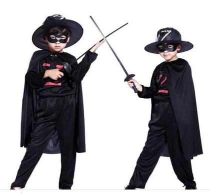 Imagem de 2 Capas Infantil  de Zorro Vampiro Bruxo Cosplay Fantasia