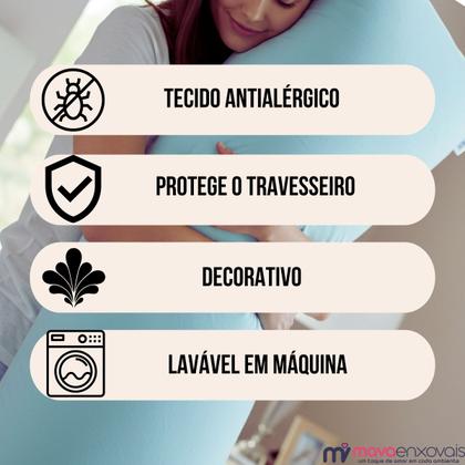 Imagem de 2 Capas Xuxão Fronha Travesseiro de Corpo Algodão com Zíper