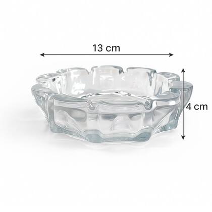 Imagem de 2 Cinzeiro de Vidro Redondo 13cm para Casa Bar e Restaurante