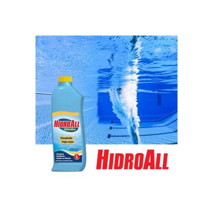 Imagem de 2 clarificante e floculante hidrofloc 1l para piscinas  hidroall