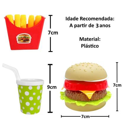 Imagem de 2 Combos MC Lanche Hambúrguer Batata e Refri de Brinquedo